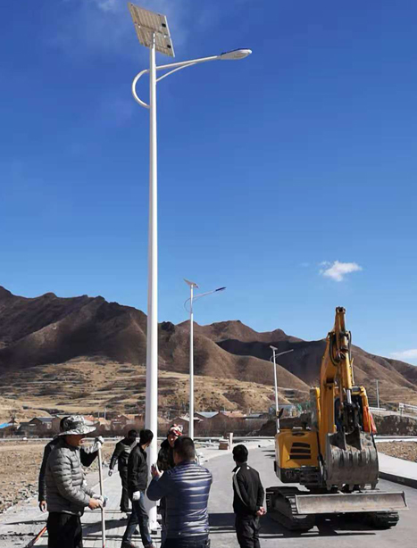 甘南碌曲10米和田市太阳能路灯项目